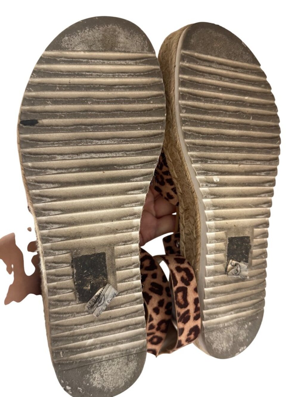 Leopard Print Espadrille Platform Sandals With Adjustable Ankle Strap - Picture 7 of 7